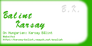 balint karsay business card