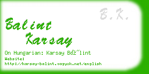 balint karsay business card